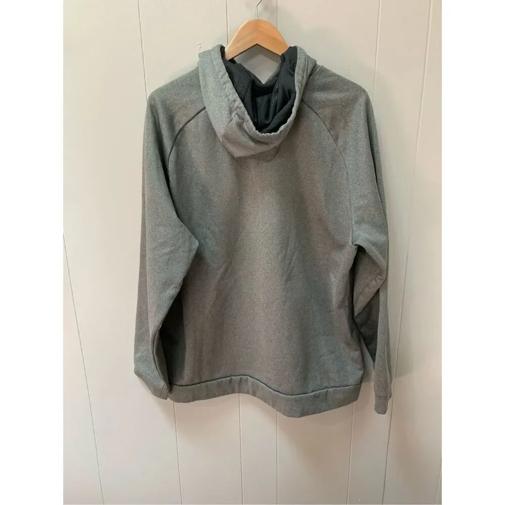 NIKE Men's Gray and Black Dri-Fit Hoodie Athletic Hooded Sweatshirt Xxl